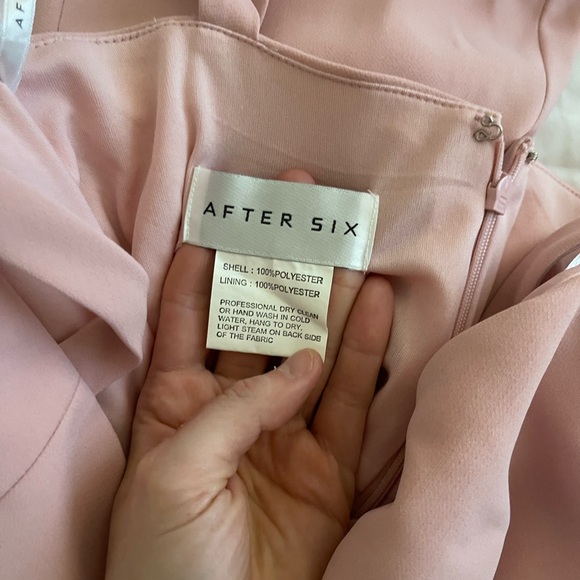 Dessy Collection AfterSix - Pantone Rose Quartz Bridesmaid Dress Crepe - Picture 7 of 7